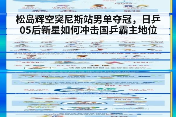 松岛辉空突尼斯站男单夺冠，日乒05后新星如何冲击国乒霸主地位